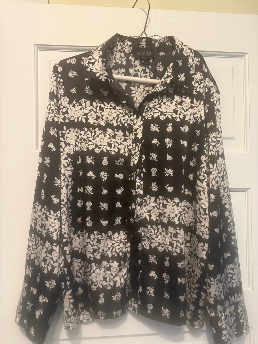 Rachel Zoe Black and White Floral Blouse